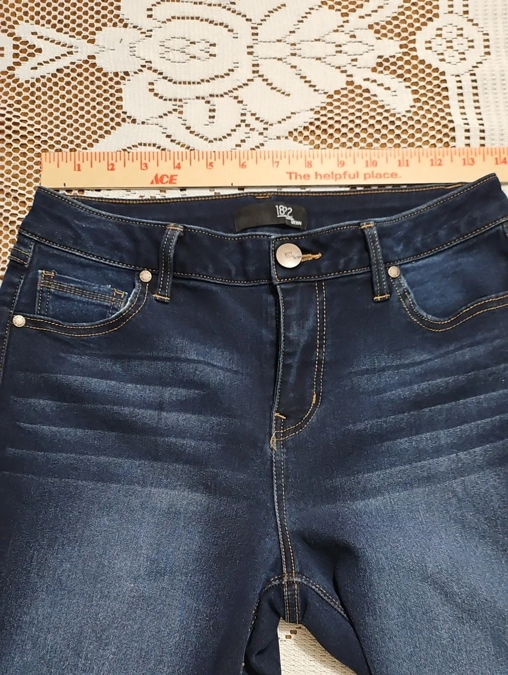 1822 Denim Women's Dark Indigo Wide-Leg Jeans Size 8 - Picture 7 of 10
